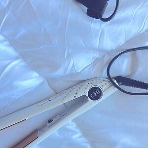 CHI Pearl White Hair Straightener with Rhinestones